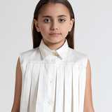 A LA PAGE BIELLA COTTON SHIRT W/PLEATS (12-18Y)