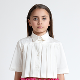 A LA PAGE CORTINA SS PLEATED BLOUSE (12-18Y)