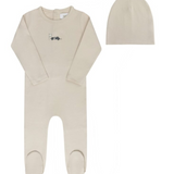 AURORA RACE CAR FOOTIE W/BEANIE (3M-9M)