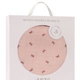 AURORA BOW PATTERN MUSLIN SWADDLE (OS)