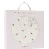 AURORA BOW PATTERN MUSLIN SWADDLE (OS)
