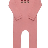 AURORA COTTON CROSS STITCH TULIP FOOTIE (12M-18M)
