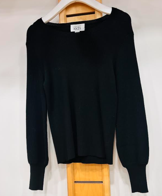 AUTUMN CASHMERE RIBBED PUFF TOP(10-16Y)