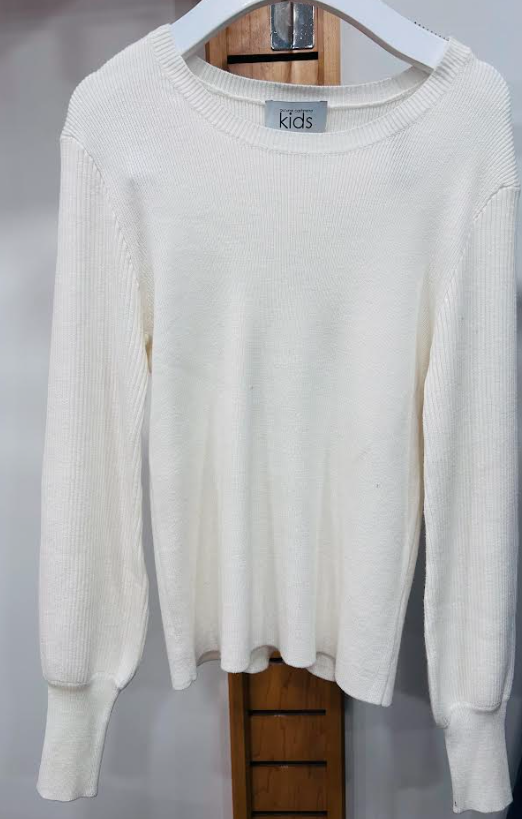 AUTUMN CASHMERE RIBBED PUFF TOP(10-16Y)