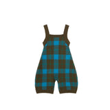 TINY COTTONS CHECK BLUE DUNGAREE (9M-24M)