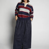 INDEE WESTSIDE FAKE SUEDE MIDI SKIRT (XXS-XL)