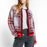 INDEE WINNIE BRUSHED CHECKS CARDIGAN (10-L)