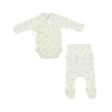 BEBE ORGANIC AYLA WRAP ONESIE W/FOOTED LEGGINGS (NB-6M)