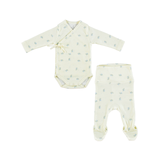 BEBE ORGANIC AARON WRAP ONESIE W/FOOTED LEGGINGS (NB-6M)