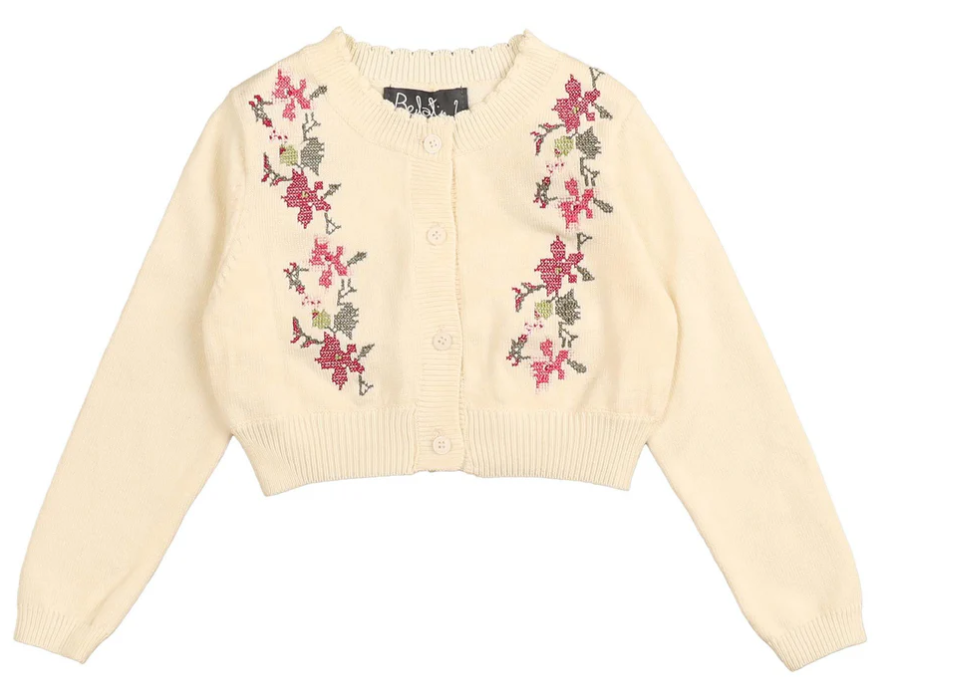 BELATI CROSS STITCH EMB CARDIGAN (2-20Y)