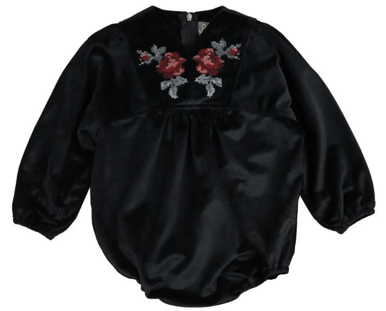 BELATI EMB CORD CROSS STITCH ROMPER(9M-2Y)
