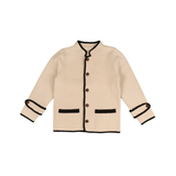 BELATI CONTRAST TRIM HIGH NECK KNIT JACKET (2-10Y)