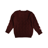 BELATI CABLE KNIT SWEATER W/SLEEVE BADGE (2-12Y)