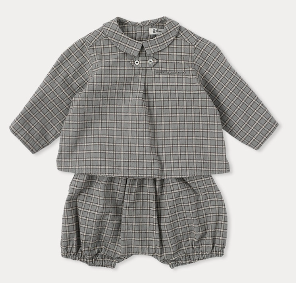 BENE BENE DUKET CHECK SHIRT SET (12M-24M)