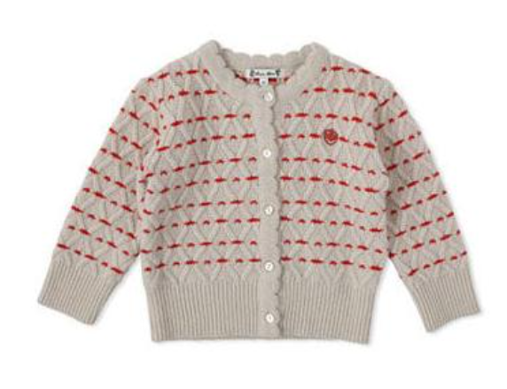 BENE BENE TYROL ARGYLE KNIT CARDIGAN (3-8T)