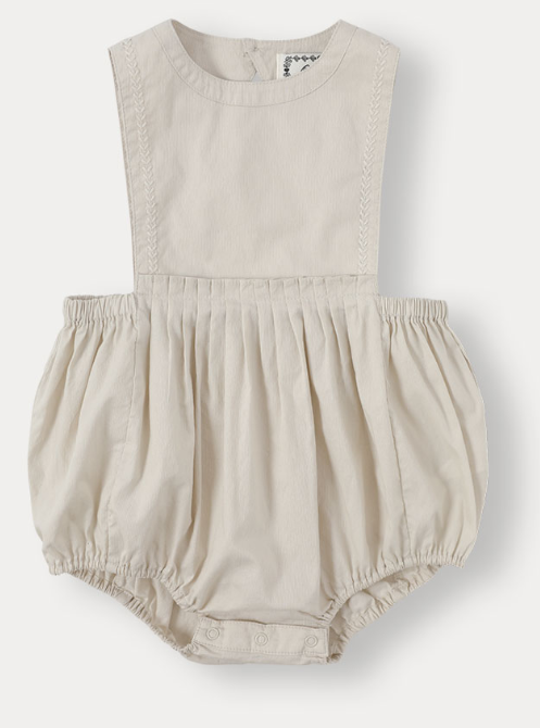 BENE BENE LEAF STITCH APRON ROMPER(12M-24M)