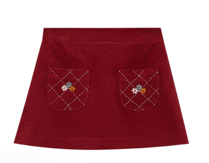 BIRINIT PETIT CORDUROY EMB SKIRT (4-8Y)
