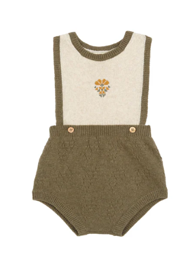 【birinit petit】embroidered romper 12-18M Birinit Petit Anabela Knit Embroidered Romper | Jean + Hadley