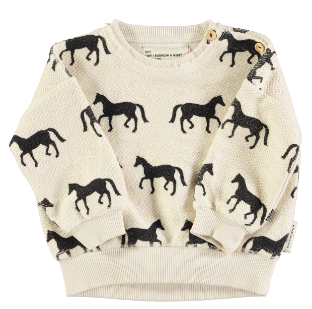 PUIPUICHICK BLACK HORSES SWEATSHIRT(6M-4Y)