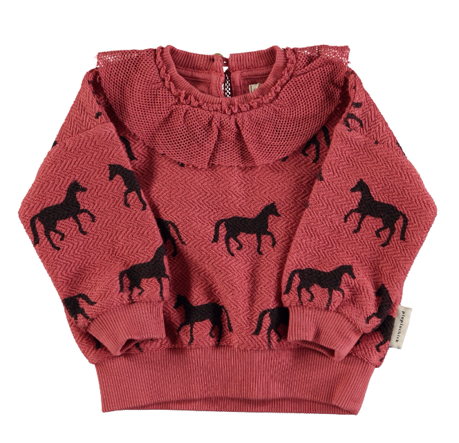 PUIPUICHICK BLACK HORSES SWEATSHIRT(6M-4Y)