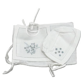 BLANC BABY MIMOSA BIB/BONNET (NB)
