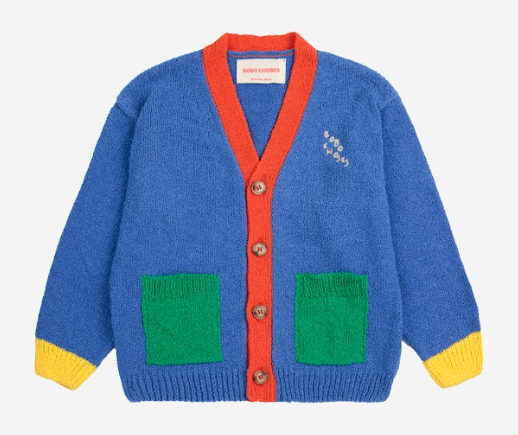 BOBO CHOSES COLORBLOCK V-NECK CARDIGAN(12M-24M)