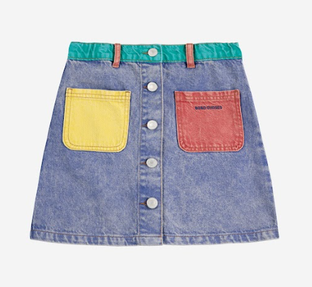 BOBO CHOSES COLOR BLOCK DENIM SKIRT (2-11Y)
