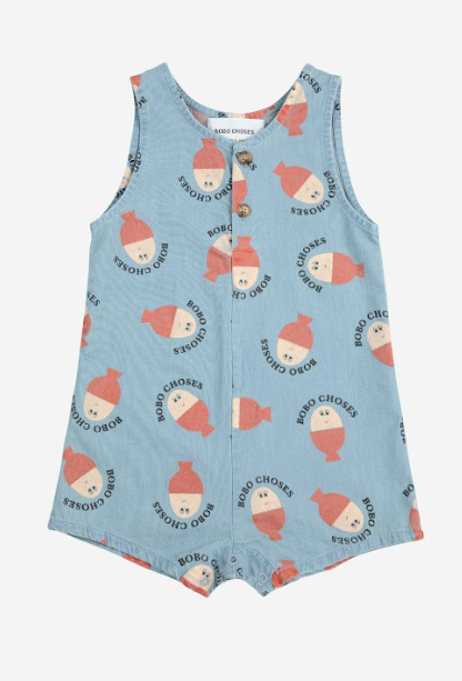 BOBO CHOSES EGG DENIM PLAYSUIT (6M-18M)