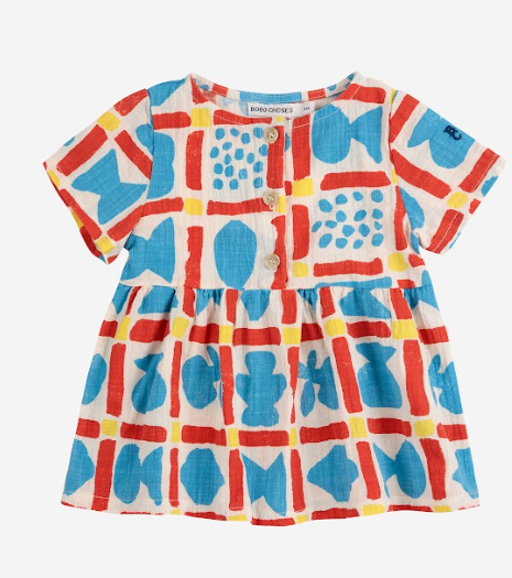 BOBO CHOSES GEOMETRIC WOVEN DRESS (18M-24M)