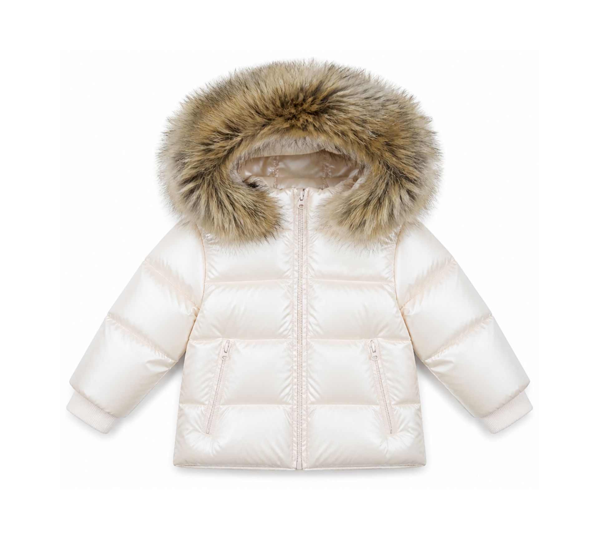 BOMBOOGIE HOODED FUR DOWN JACKET(6M-36M)