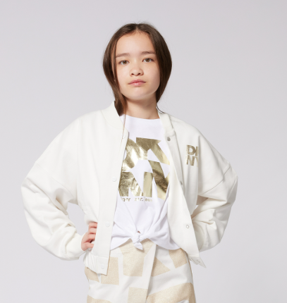 DKNY GIRLS BUTTON UP SWEATSHIRT (4-16A)