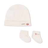 CHLOE KNITTED SET W/HAT & BOOTIES (1M-3M)