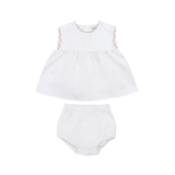 CALLA LILI BABY LINEN SET W/SCALLOPS (18M-36M)