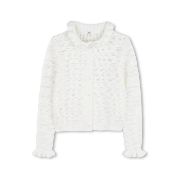 CHLOE  FLOUNCED COLLAR CARDIGAN (12-14A) - Klade Children's Boutique