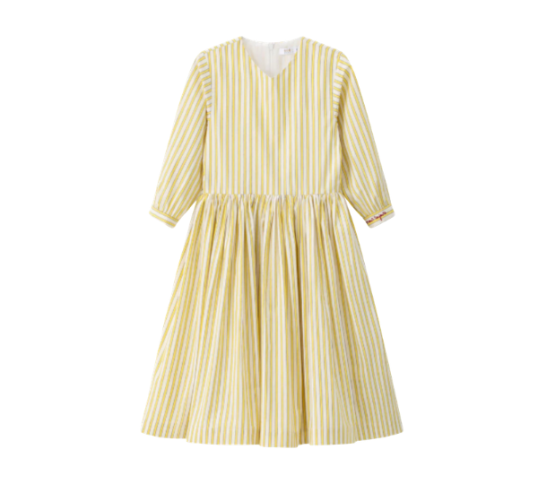 COCO Blanc STRIPED DRESS (6-14Y) 7Y / YELLOW COCO Blanc STRIPED DRESS (6-14Y) 7Y / YELLOW