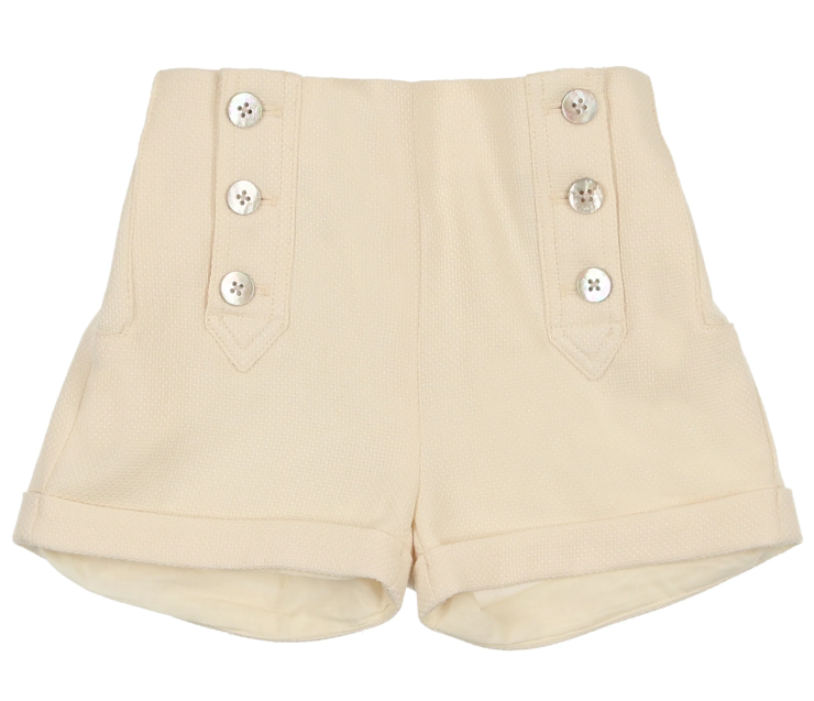 Coco Blanc Button Shorts - Cream Coco Blanc Button Shorts - Cream