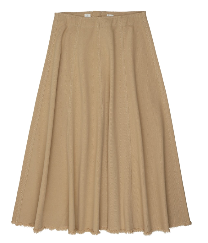 Coco Blanc Denim Paneled Skirt - Tan Denim Coco Blanc Denim Paneled Skirt - Tan Denim
