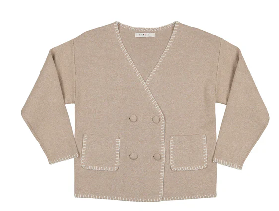 L’AUBE BLANC Double-breasted Knit Double-breasted Shaggy knit Cardigan – L'AUBE BLANC