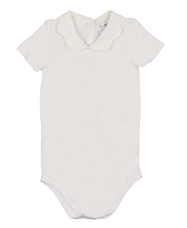 Coco Blanc Scalloped Peter Pan Onesie - White Coco Blanc Scalloped Peter Pan Onesie - White