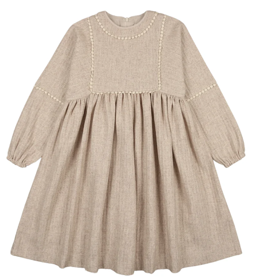 COCO BLANC THIN WOOL DRESS (2-12Y)