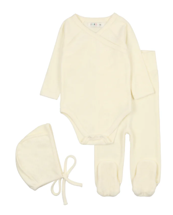 COCO BLANC VELOUR WRAP SET (3M-24M)