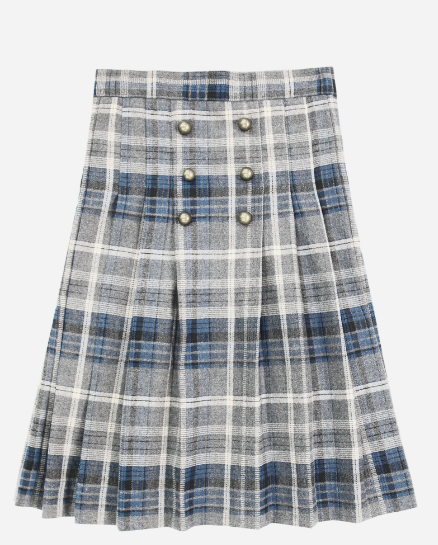 COCO BLANC PLEATED PLAID SKIRT (8-16Y)