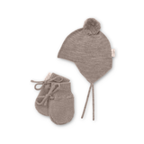 COPENHAGEN KNIT BONNET W/MITTENS(0-9M)