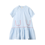COPENHAGEN SEERSUCKER DRESS W/POCKETS(2-8Y)