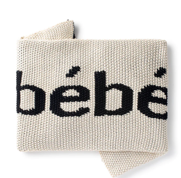 Domani Home Knit Bebe Blanket Black Domani Home Knit Bebe Blanket Black