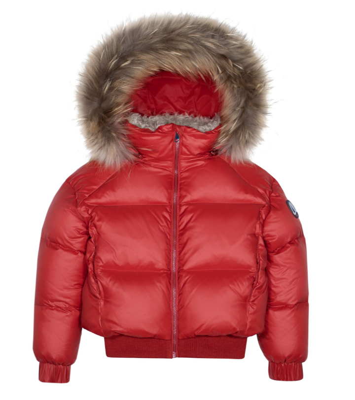 ELLABEE GIRLS SHEARLING COLLAR BOMBER WITH FUR(2-16Y)