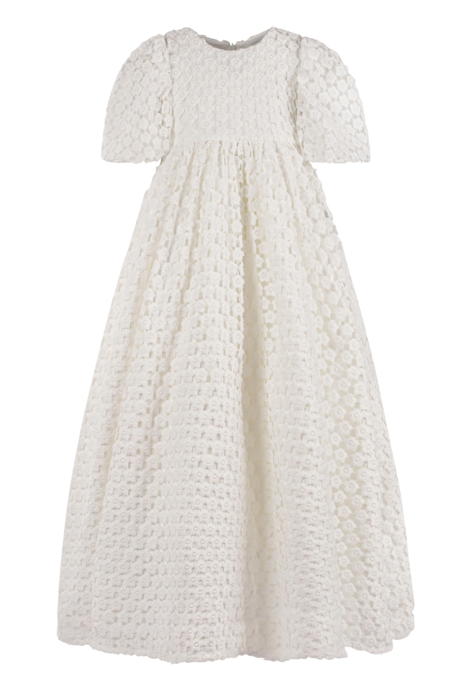 ELOISA FLORAL LACE PUFF SLEEVE GOWN (3-18) 7Y / White ELOISA FLORAL LACE PUFF SLEEVE GOWN (3-18) 7Y / White