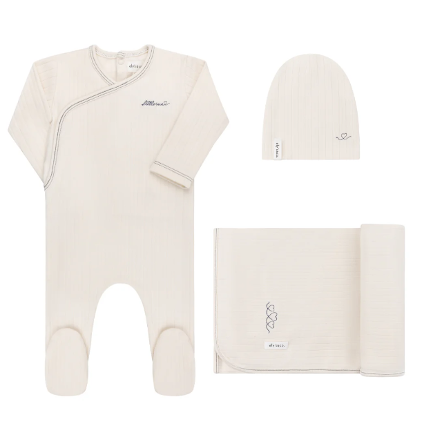 ELY & CO COTTON LITTLE ONE 3PC FOOTIE SET(1M-6M)