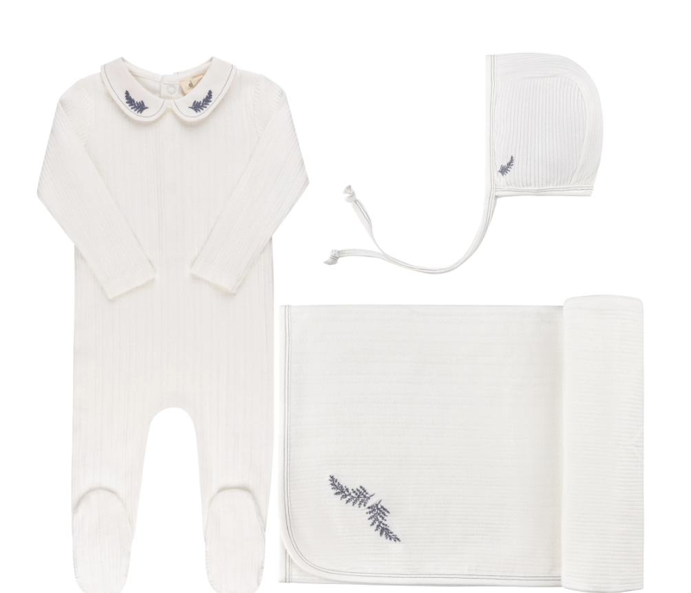 ELY & CO EMBROIDERED COLLAR 3PC GIFT SET (1M-6M)