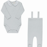 ELY & CO EMBROIDERED COLLAR BODYSUIT W/OVERALLS(9M-2T)